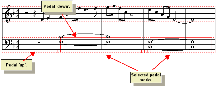 Editing the Music Notation > Editing Music Annotations > Sustain Pedal  Marks > Converting Pedal Marks to Pedal Performance