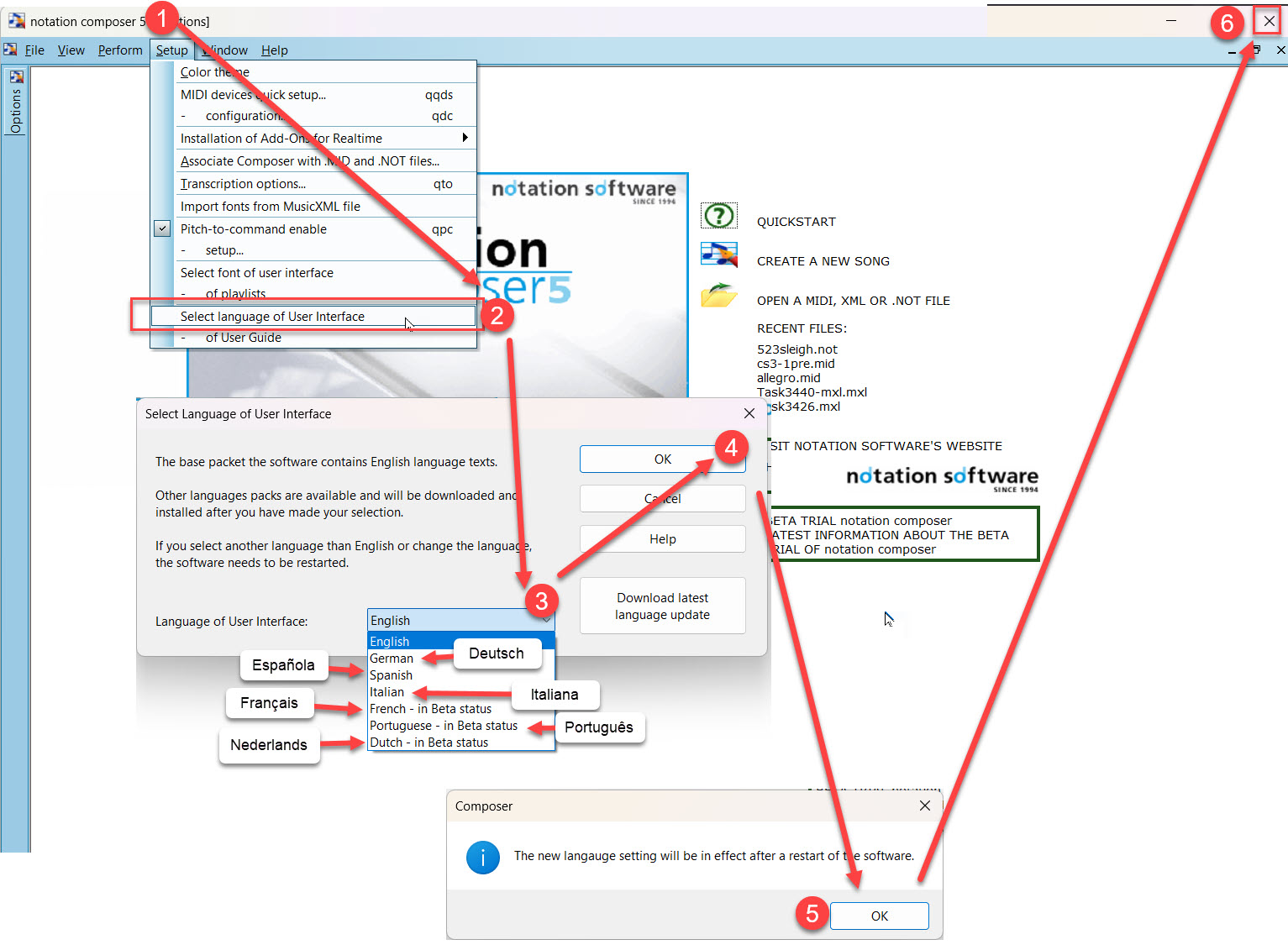 LanguageSelectionInterface